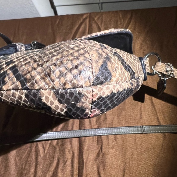 Coach Crossbody Python Soho Flap Brown And Black Purse Handbag Snake Skin Rare - Picture 8 of 9